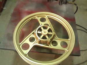 front wheel painted gold