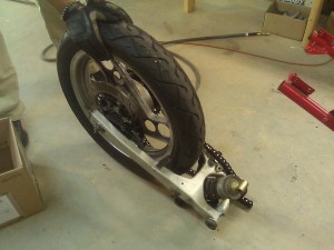 wheel and swingarm