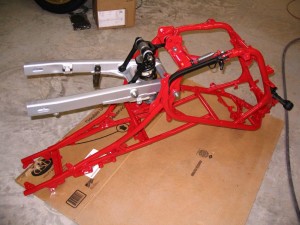 Assembling the swingarm, shock and linkage
