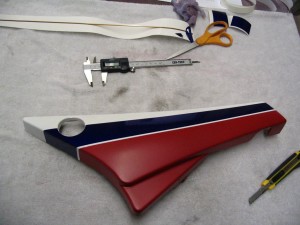 Side panel with red, white and blue- ready for clear coat